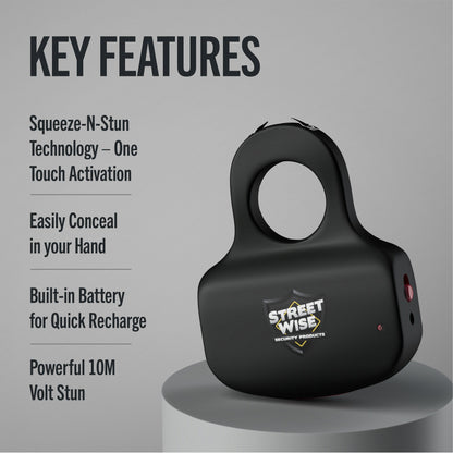 Streetwise Sting Ring Rechargeable Stun Gun 18M