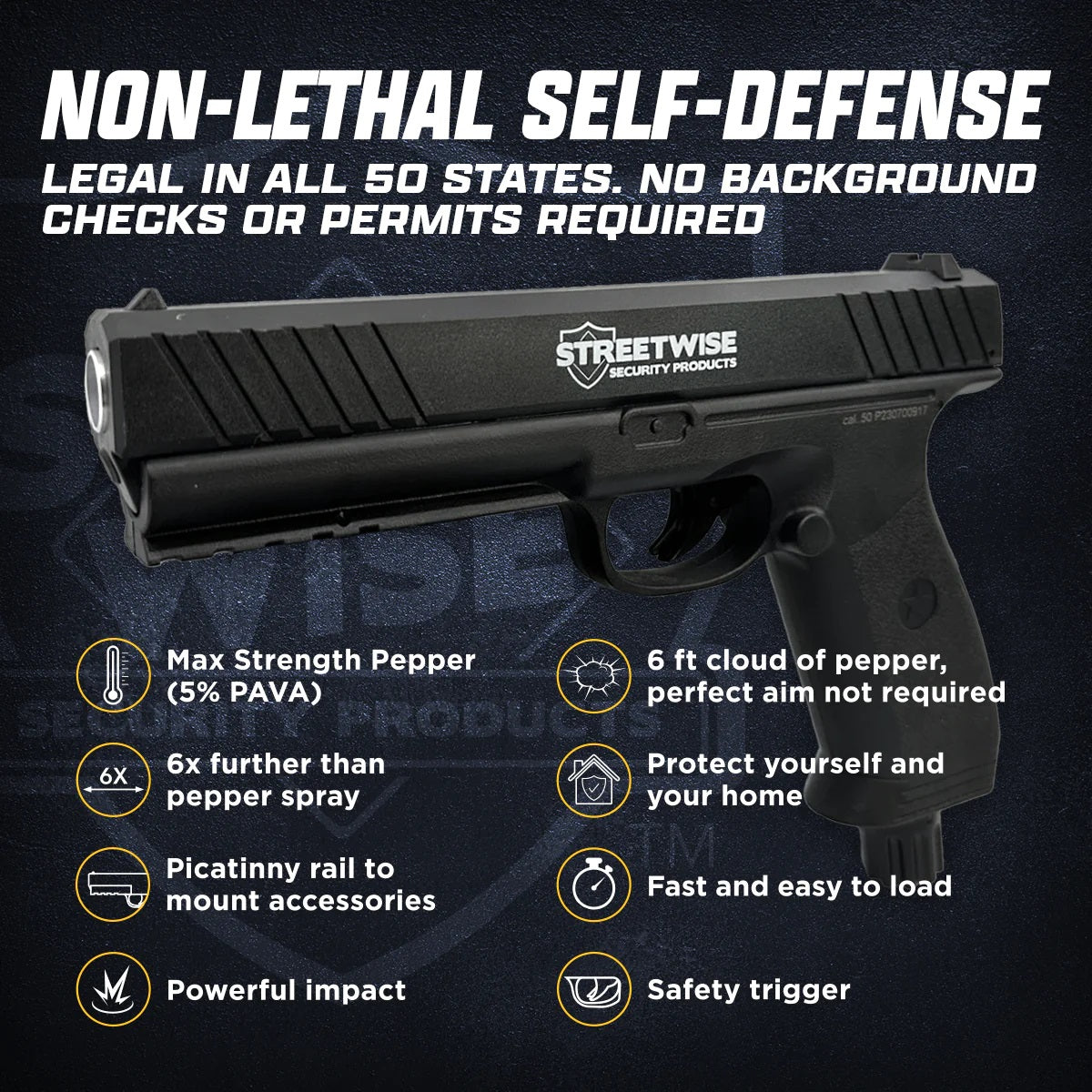 Streetwise The Heat Self-Defense Pepper Ball Launcher Gun