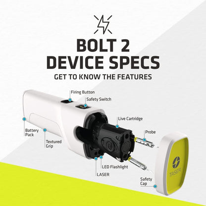 TASER Bolt 2 Self-Defense Compact Shooting Stun Gun Bundle Pack