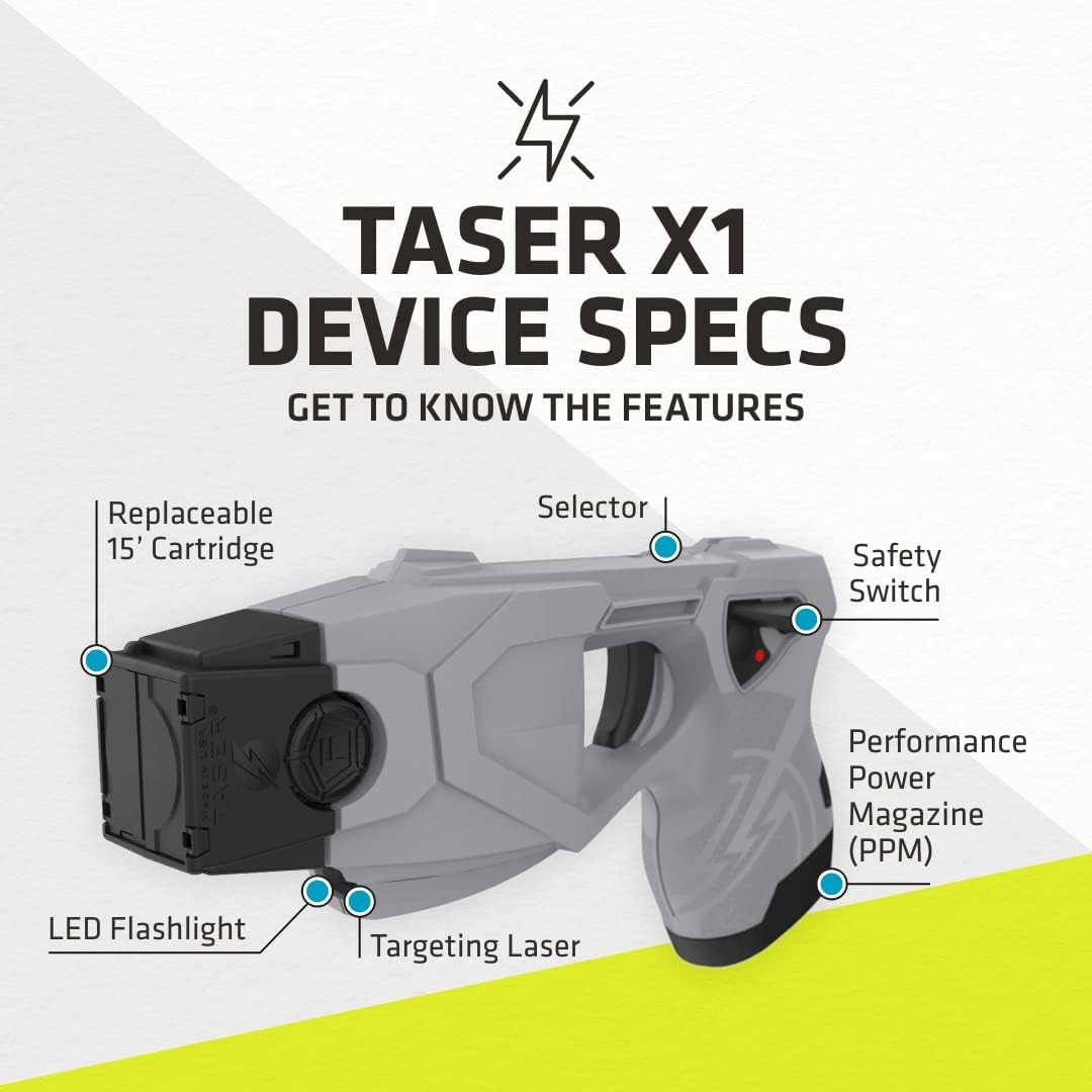 TASER X1 Reloadable Shooting Stun Gun w/ Targeting Laser