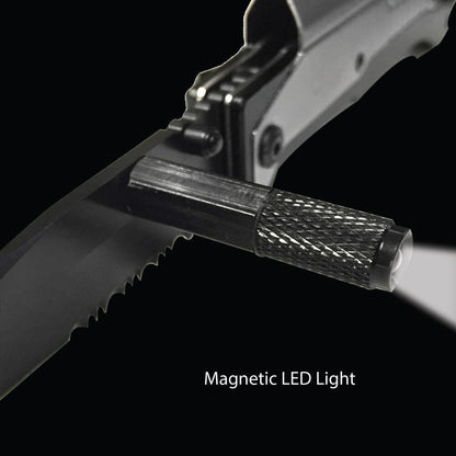 Tiger-USA 5-in-1 EDC Folding Survival Pocket Knife w/ LED Light & Fire Starter