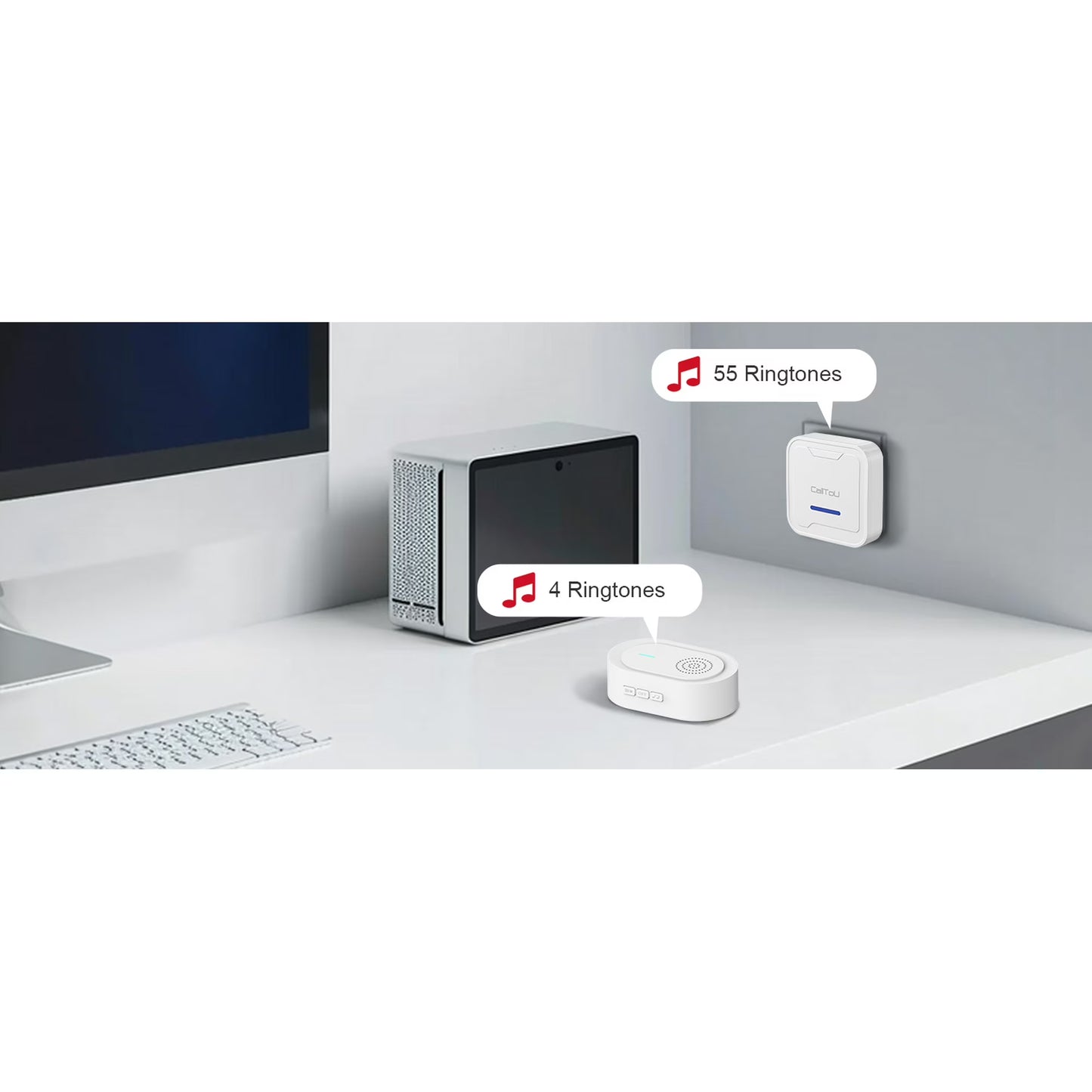 CallToU Wireless Caregiver Pager with SOS Call Buttons for Elderly, Medical Alert System 500FT