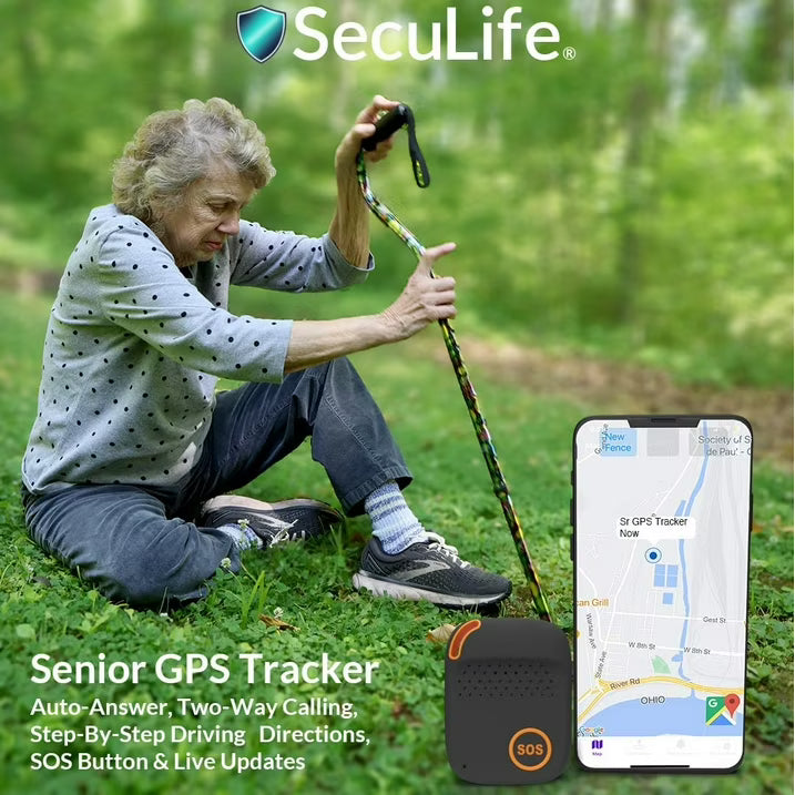 SecuLife GPS Tracker for Elderly with Fall Detection – Medical Alert System for Seniors with 24/7 Monitoring, Caregiver App, Lightweight, SOS Panic Button & Assistive Speakerphone for Personal Safety