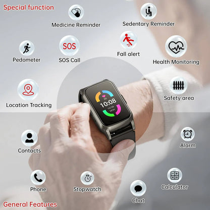 Fall Detection Smart Watch for Seniors, Medical Alert Watch with GPS Tracking, Dementia & Alzheimer's, 4G Safety