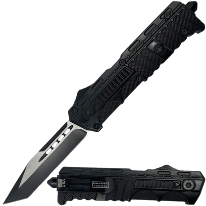 Armed Force Tactical Automatic OTF Tanto Knife w/ Molle Holster 3.5"