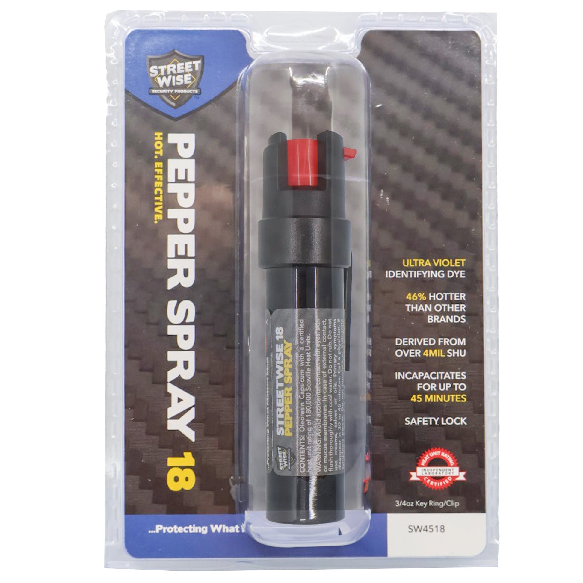 Streetwise 18 Keychain Pepper Spray UV Marking Dye 3/4 oz.